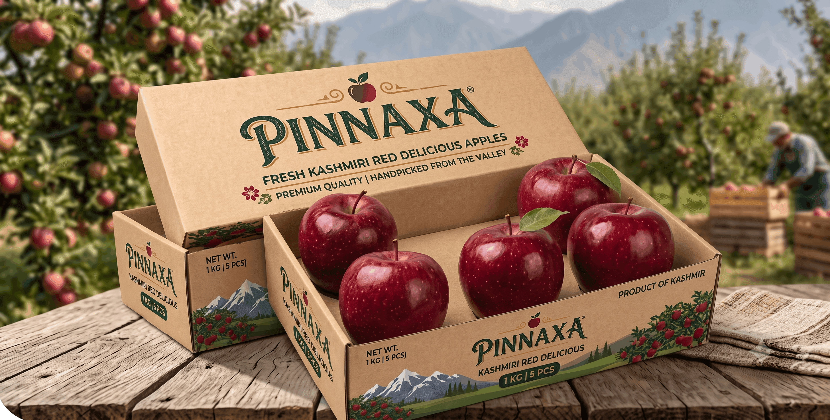 Kashmiri Apple - Red Delicious 5 Pcs in 1 Kg Pack